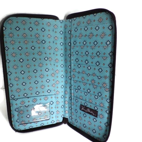 New Vera Bradley Java Blue Passport Wallet Travel Organizer - Picture 3 of 5